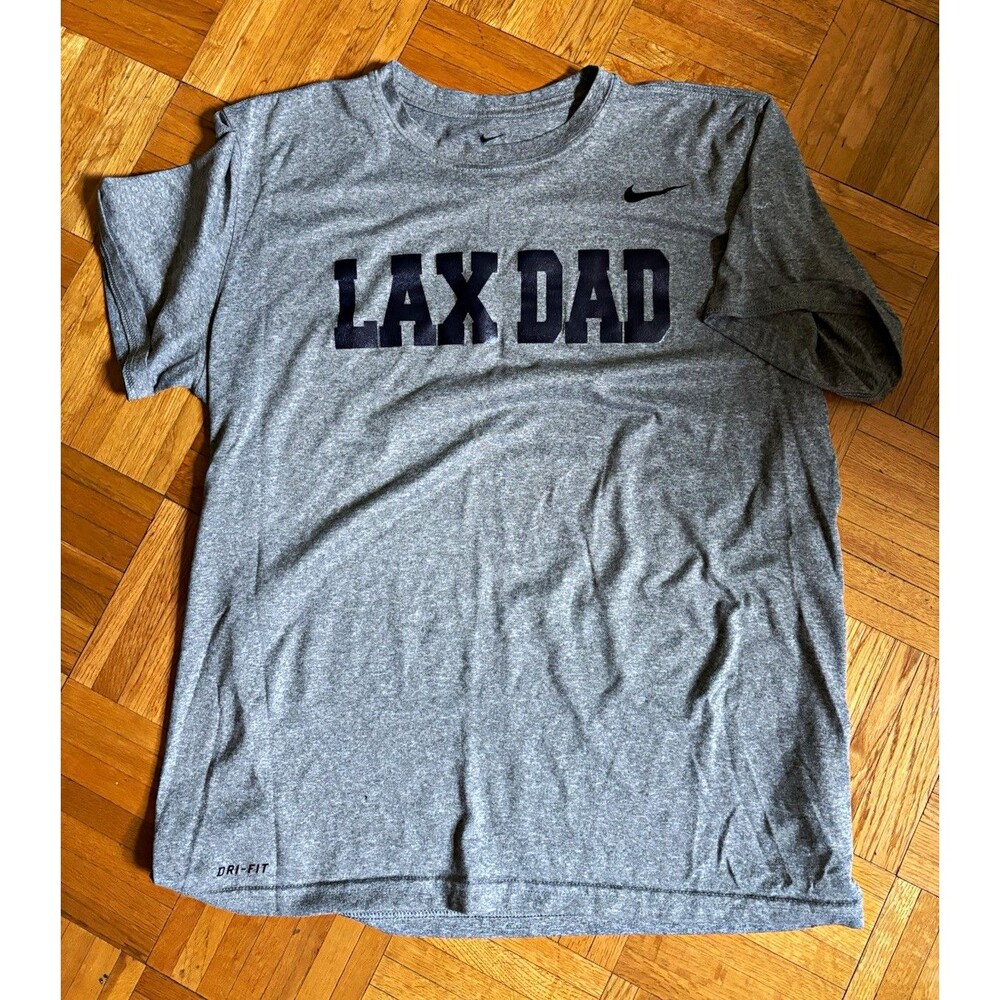Nike Dri-FIT Nike Tee Gray LAX DAD Graphic Crew Neck T-Shirt Men’s L
